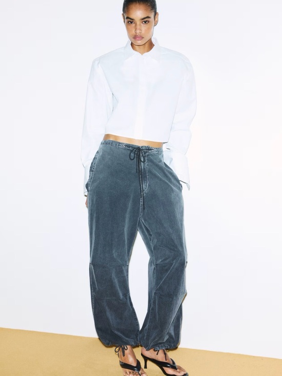H&M Pants - Kelly Wearstler x H&M SOLD OUT colab Women's Washed Charcoal Drawstring Trousers
